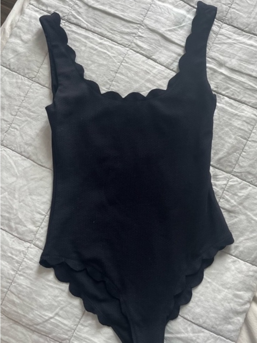 Marysia Black Scalloped One-Piece Swimsuit